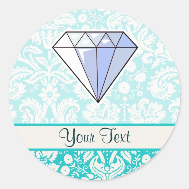 Diamond; Cute Classic Round Sticker (Front)