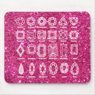 Diamond Cuts_Glitter_pink Mouse Mat