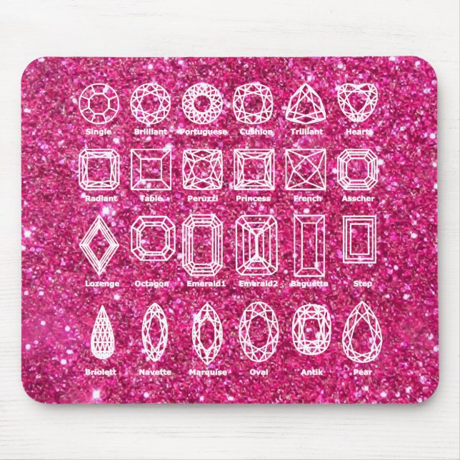 Diamond Cuts_Glitter_pink Mouse Mat (Front)