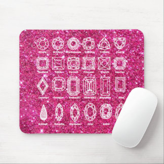 Diamond Cuts_Glitter_pink Mouse Pad