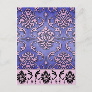 Diamond Damask, TERRACINA in Purple & Pink Postcard