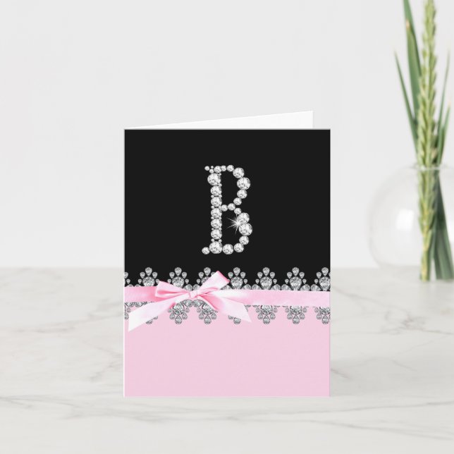Diamond Delilah Initial: B Note Card (Front)