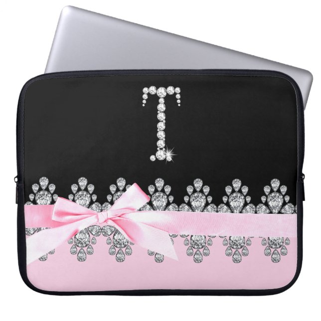 Diamond Delilah: Initial T Laptop Sleeve (Front)