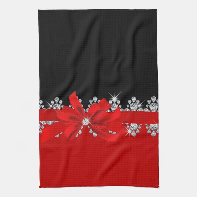 Diamond Delilah (Red) Tea Towel (Vertical)