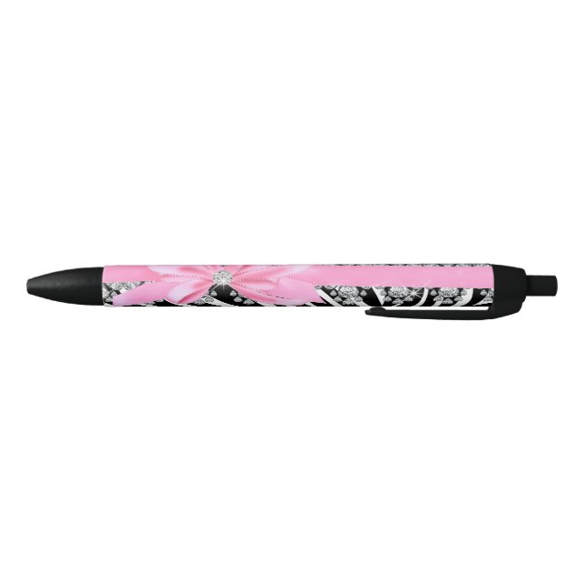 Diamond Delilah Zebra (Pink) Black Ink Pen (Bottom)