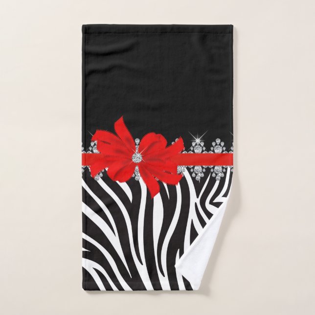 Diamond Delilah Zebra (Red) Hand Towel (Hand Towel)