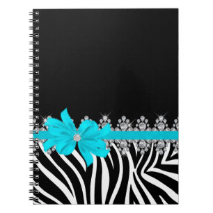 Diamond Delilah Zebra (Teal) Notebook