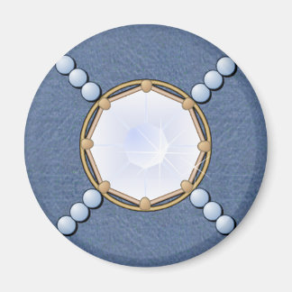 Diamond Denim and Pearls Magnet