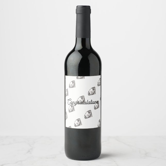 Diamond design on a wine label (Front)
