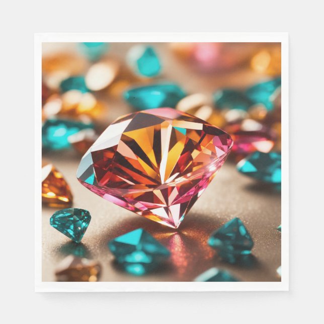 "Diamond Design Paper Napkins" Napkin (Front)
