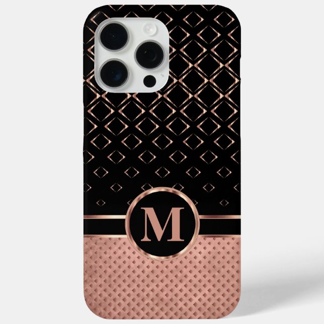 Diamond Design Rose Gold and Black  Case-Mate iPhone Case (Back)