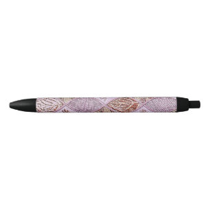 Diamond Designs In Pinks Black Ink Pen