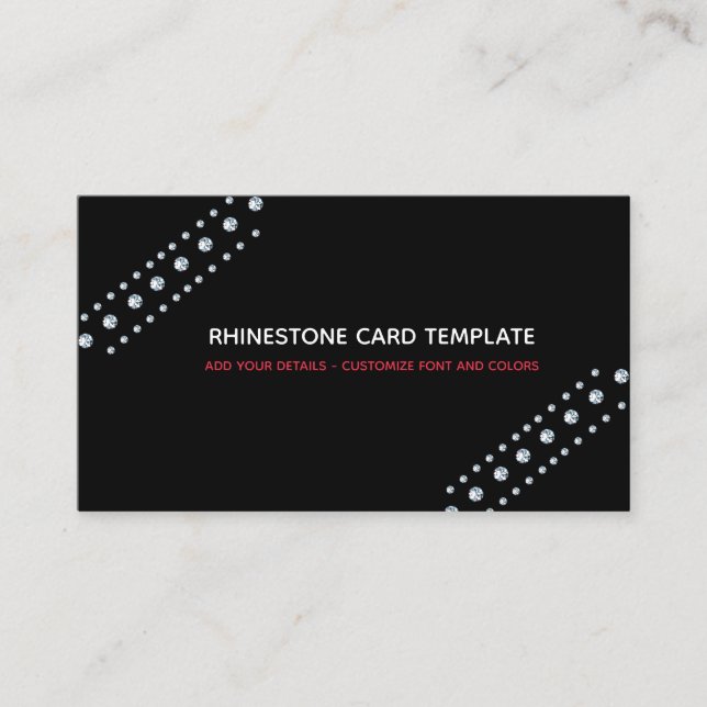 Diamond Designs - Rhinestone Business Card (Front)
