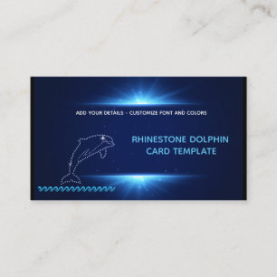 Diamond Designs - Rhinestone Dolphin Business Card