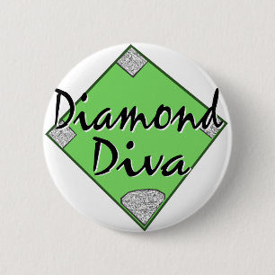 Diamond Diva Softball 6 Cm Round Badge