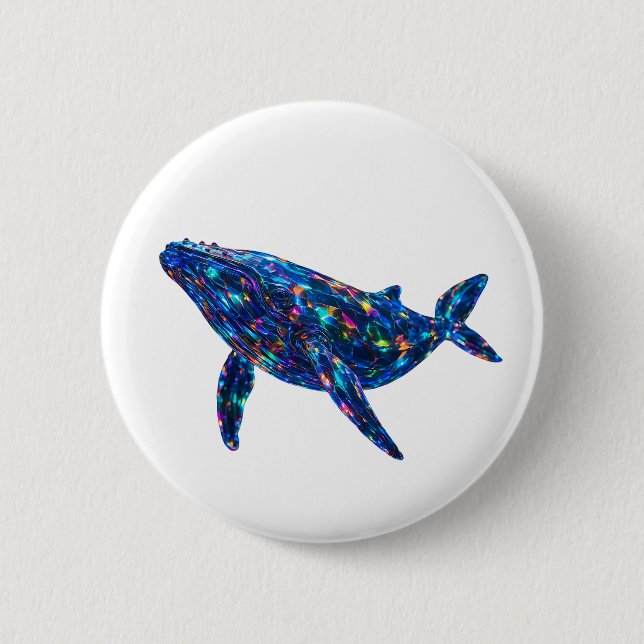 Diamond Dolphin - Vibrant Art 6 Cm Round Badge (Front)