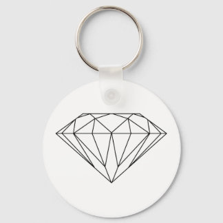 Diamond Drawing Black and White Modern Key Ring