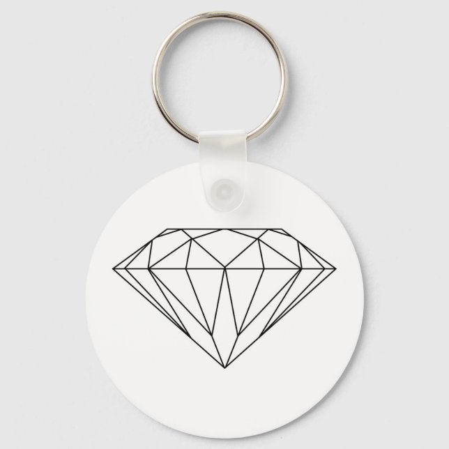Diamond Drawing Black and White Modern Key Ring (Front)