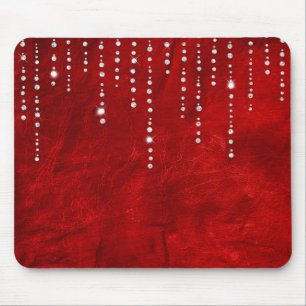 diamond drip on leather mouse mat