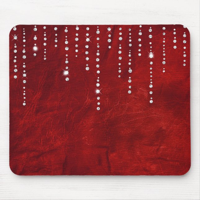 diamond drip on leather mouse mat (Front)