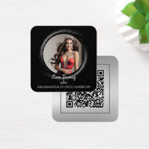 Diamond Dust QR Code Photo Profile Card