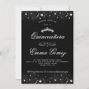 Diamond Dust Quinceanera Invitation