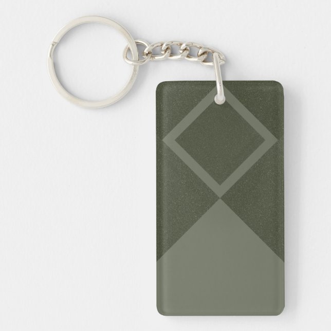 Diamond Edge Moss Green Keychain – Customisable (Front)