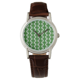 Diamond & Emerald Gemstone Art, Green Watch