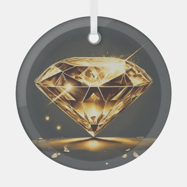 Diamond-Encrusted Glass Tree Decoration (Front)