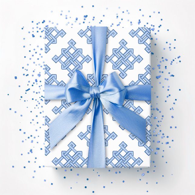 Diamond Endless Knot Hue in Blue Wrapping Paper (Creator Uploaded)