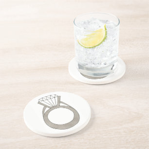 Diamond Engagement Ring Bling Fashionista Bride Coaster