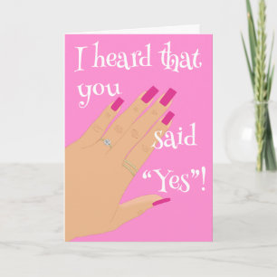 Diamond Engagement Ring Congrats Greeting Card