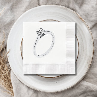 Diamond Engagement Ring Napkin