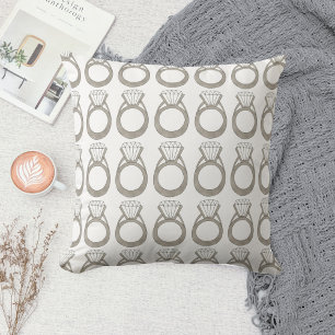 Diamond Engagement Ring Personalised Wedding Gift Cushion