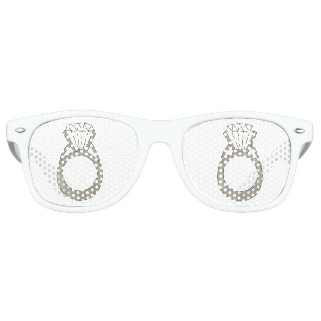Diamond Engagement Ring Wedding Bridal Shower Retro Sunglasses (Front)
