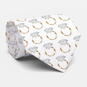 Diamond Engagement Wedding Ring Gold Pattern Tie