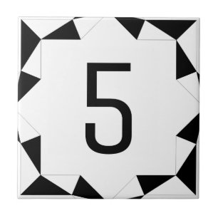 Diamond Facets Black and White Tile