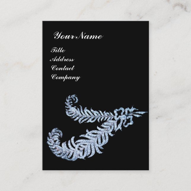DIAMOND FEATHERS ,Blacl and White Business Card (Front)