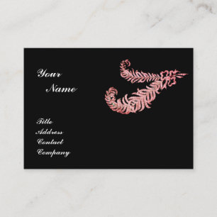 DIAMOND FEATHERS MONOGRAM ,pink Business Card