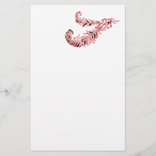 DIAMOND FEATHERS ,pink and white Stationery