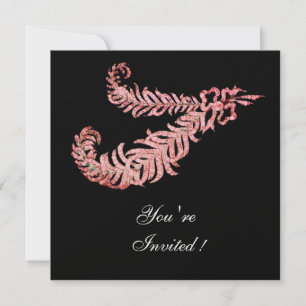 DIAMOND FEATHERS ,Pink Ice Metallic Invitation