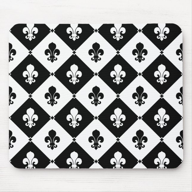Diamond Fleur De Lis Pattern Mouse Mat (Front)