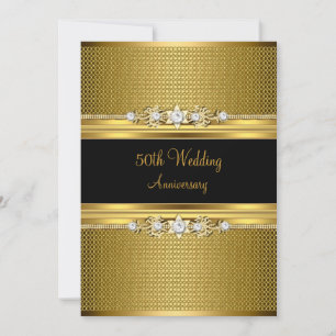 Diamond Flower 50th Wedding Anniversary Invite