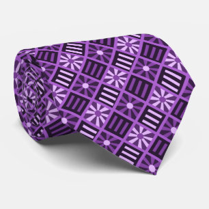 Diamond Flower Geometric Violet Two-sided Tie
