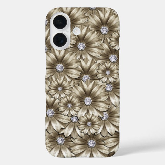 Diamond Flowers Gemstone iPhone Case (Back)