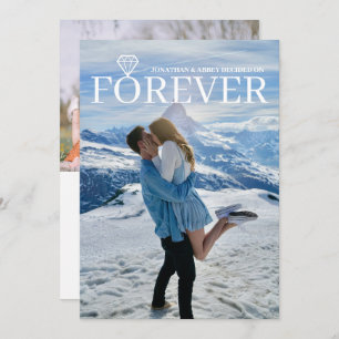 Diamond Forever Add Photo Double Sided Engagement Invitation