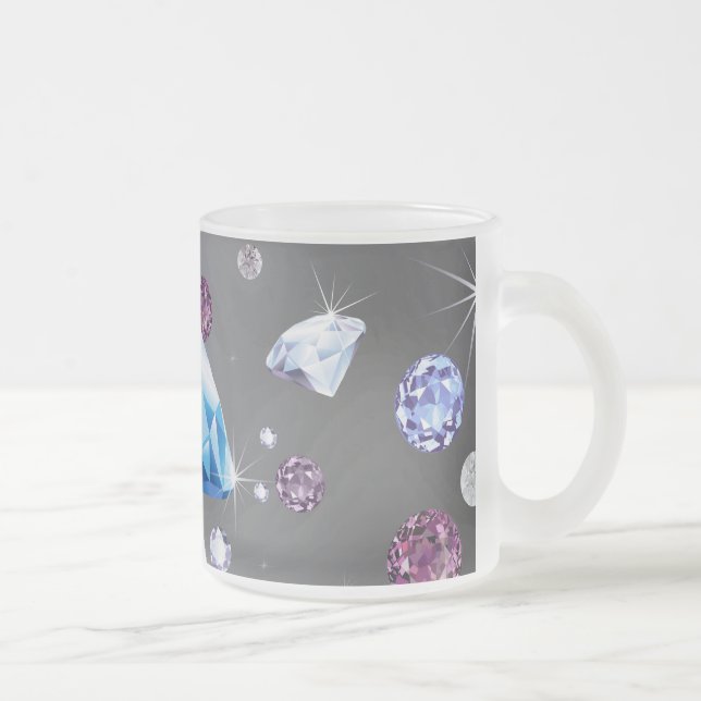Diamond Galaxy 5 Frosted Glass Coffee Mug (Right)