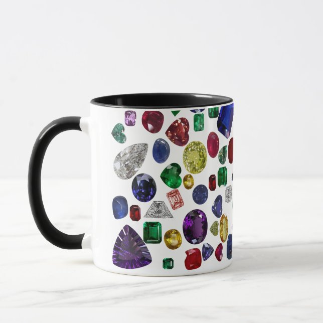 Diamond & Gemstone All Rainbow colours Coffee Mug (Left)