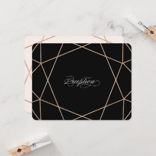 Diamond Gemstone Geometric Chic Wedding Reception Invitation