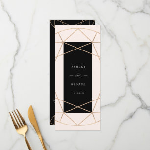 Diamond Gemstone Geometric Modern Stylish Wedding Menu